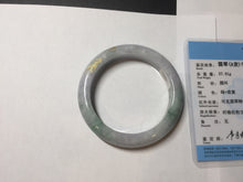 Load image into Gallery viewer, 55.4mm 100% Natural type A green purple white carved flowers and golden-painted Jadeite Jade bangle PB228-0264