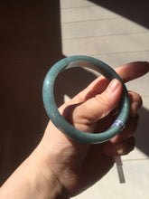Load image into Gallery viewer, 61mm Certified Type A 100% Natural deep sea dark green/blue/gray/black Guatemala Jadeite bangle PB113-6424