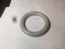 Load image into Gallery viewer, 56.4mm 100% Natural white/beige/gray with floating dandelions round cut nephrite jade bangle HT95