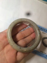 Load image into Gallery viewer, 52.8mm 100% Natural white/beige/gray with floating dandelions nephrite jade bangle HT96