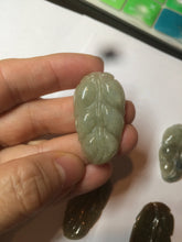 Load image into Gallery viewer, 100% natural type A yellow/purple jadeite jade leaf pendant necklace group AZ99