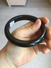 Load image into Gallery viewer, 62mm 100% Natural dark green/black meteorite Stellar Night sky nephrite bangle HT120-1016