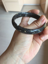 Load image into Gallery viewer, 59.5mm 100% natural black background with white/yellow/red flowers Plum blossom Jade(梅花玉) bangle SY98-5