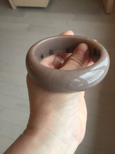 Load image into Gallery viewer, 60mm 100% natural chocolate milk color with flying leaf morning in the country chubby Quartzite (Shetaicui jade) bangle AW5