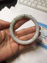 Load image into Gallery viewer, 55.3mm certified 100% natural Type A light green purple brown round cut jadeite jade bangle BS111-2543