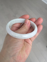 Load image into Gallery viewer, 53mm 100% natural light green purple white oval jadeite jade bangle BF128