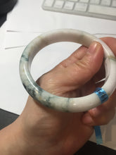Load image into Gallery viewer, 59.4mm Certified 100% natural type A fresh green white jadeite jade bangle F121-9545