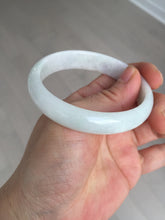Load image into Gallery viewer, 53mm 100% natural light green purple white oval jadeite jade bangle BF128