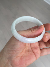 Load image into Gallery viewer, 53mm 100% natural light green purple white oval jadeite jade bangle BF128