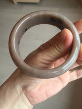 Load image into Gallery viewer, 60mm 100% natural chocolate milk color with flying leaf morning in the country chubby Quartzite (Shetaicui jade) bangle AW5