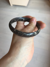 Load image into Gallery viewer, 59.5mm 100% natural black background with white/yellow/red flowers Plum blossom Jade(梅花玉) bangle SY98-6