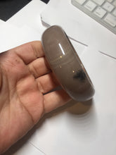 Load image into Gallery viewer, 60mm 100% natural chocolate milk color with flying leaf morning in the country chubby Quartzite (Shetaicui jade) bangle AW5