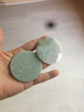 Load image into Gallery viewer, Type A 100% Natural light green/purpleJadeite Jade disc group (pendant, home decor, or worry stone) A124 add on item