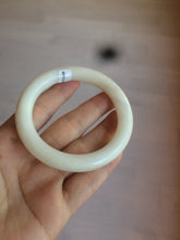 Load image into Gallery viewer, 54.9mm certified 100% Natural white/beige round cut nephrite Jade bangle HT89-7851