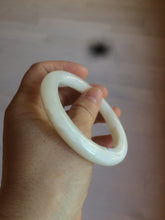 Load image into Gallery viewer, 54.9mm certified 100% Natural white/beige round cut nephrite Jade bangle HT89-7851