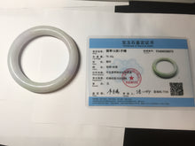 Load image into Gallery viewer, 60.5mm certified 100% natural light green/white/purple chubby round cut jadeite jade bangle BS39-8572