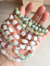Load image into Gallery viewer, 100% natural type A icy watery light purple/green/white jadeite jade bead bracelet BK109
