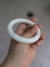 Load image into Gallery viewer, 54.9mm certified 100% Natural white/beige round cut nephrite Jade bangle HT89-7851