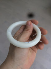 Load image into Gallery viewer, 54.9mm certified 100% Natural white/beige round cut nephrite Jade bangle HT89-7851