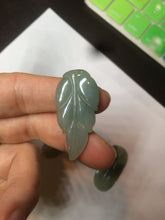 Load image into Gallery viewer, 100% natural type A icy watery light green/dark green jadeite jade leaf pendant group AZ100