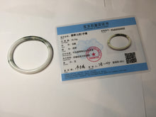 Load image into Gallery viewer, 49mm certified 100% natural Type A dark green white camouflage color oval round cut jadeite jade bangle BG81-3935