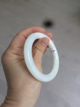 Load image into Gallery viewer, 54.9mm certified 100% Natural white/beige round cut nephrite Jade bangle HT89-7851