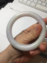 Load image into Gallery viewer, 60.5mm certified 100% natural light green/white/purple chubby round cut jadeite jade bangle BS39-8572
