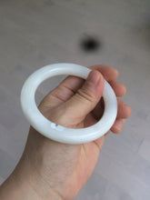 Load image into Gallery viewer, 54.9mm certified 100% Natural white/beige round cut nephrite Jade bangle HT89-7851