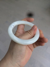 Load image into Gallery viewer, 54.9mm certified 100% Natural white/beige round cut nephrite Jade bangle HT89-7851