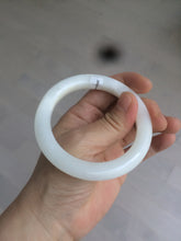 Load image into Gallery viewer, 54.9mm certified 100% Natural white/beige round cut nephrite Jade bangle HT89-7851
