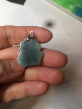 Load image into Gallery viewer, 100% Natural icy watery blue/green/gray jadeite jade blessed fortune pendant BG7