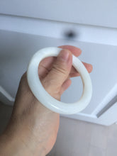 Load image into Gallery viewer, 54.9mm certified 100% Natural white/beige round cut nephrite Jade bangle HT89-7851