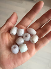 Load image into Gallery viewer, Type A 100% Natural white/light purple olive shape Jadeite Jade LuluTong (Every road is smooth) bead pendant BK108