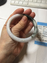 Load image into Gallery viewer, 54.5mm certified 100% natural Type A dark green/purple/white with green floating flowers jadeite jade bangle PB230-2822