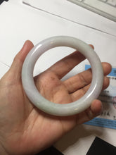 Load image into Gallery viewer, 60.5mm certified 100% natural light green/white/purple chubby round cut jadeite jade bangle BS39-8572