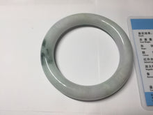 Load image into Gallery viewer, 60mm certified 100% natural light green/white/purple chubby round cut jadeite jade bangle BS40-8569