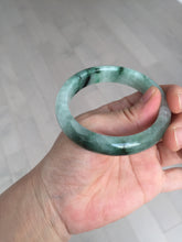 Load image into Gallery viewer, Shopify only 52.9mm Certified Type A 100% Natural green flying flowers Jadeite Jade bangle BF124-8563