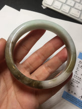 Load image into Gallery viewer, 59.2mm certified Type A 100% Natural green brown pink Jadeite Jade bangle BL120-9433