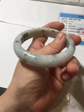 Load image into Gallery viewer, 56.3mm certified 100% natural Type A dark green/purple/white with green floating flowers jadeite jade bangle PB231-2823