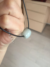 Load image into Gallery viewer, type A 100% Natural white/light green olive shape Jadeite Jade LuluTong (Every road is smooth) bead pendant BK107