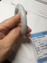 Load image into Gallery viewer, 60mm certified 100% natural light green/white/purple chubby round cut jadeite jade bangle BS40-8569