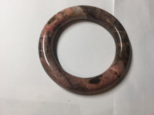 Load image into Gallery viewer, 55mm 100% natural pink/black/brown/yellow chubby round cut rose stone (Rhodonite) bangle AW36