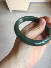 Load image into Gallery viewer, 57.2mm certified natural Type A oily dark green/black jadeite jade bangle BG77-0408