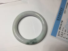Load image into Gallery viewer, 60mm certified 100% natural light green/white/purple chubby round cut jadeite jade bangle BS40-8569