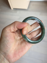 Load image into Gallery viewer, 57.2mm certified natural Type A oily dark green/black jadeite jade bangle BG77-0408
