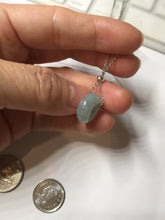 Load image into Gallery viewer, 14mm Type A 100% Natural light green blue Jadeite Safety Guardian Button donuts pendant BG209