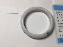 Load image into Gallery viewer, 54.8mm certified 100% natural Type A dark green/purple/white with green floating flowers jadeite jade bangle PB232-2827