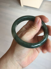Load image into Gallery viewer, 57.2mm certified natural Type A oily dark green/black jadeite jade bangle BG77-0408