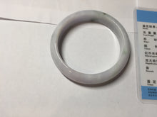 Load image into Gallery viewer, 54.8mm certified 100% natural Type A dark green/purple/white with green floating flowers jadeite jade bangle PB232-2827