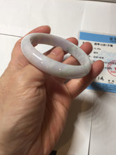 Load image into Gallery viewer, 54.8mm certified 100% natural Type A dark green/purple/white with green floating flowers jadeite jade bangle PB232-2827